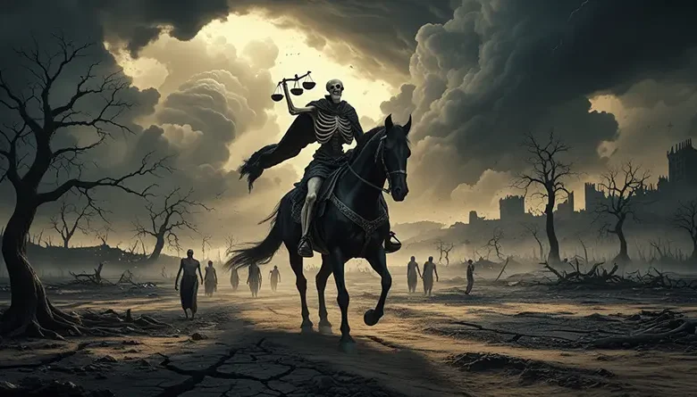 El tercer sello del Apocalipsis Caballoo Negro Hambruna
